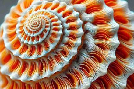 A close-up of a seashell revealing intricate patterns and textures, found along the shore.